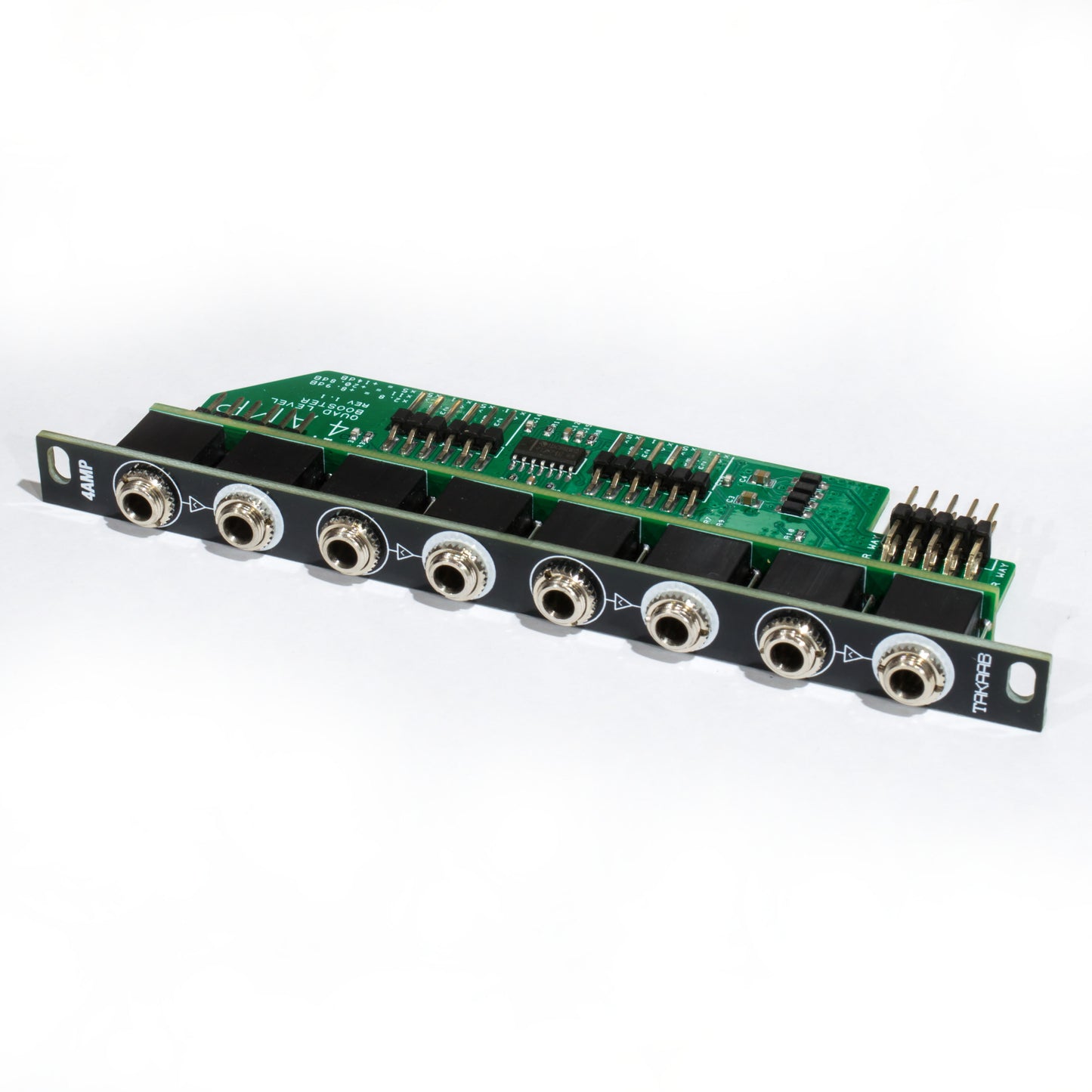 Takaab 4AMP - Quad Level Booster / Preset Amplifier Eurorack Synthesizer Module, Top Angle View