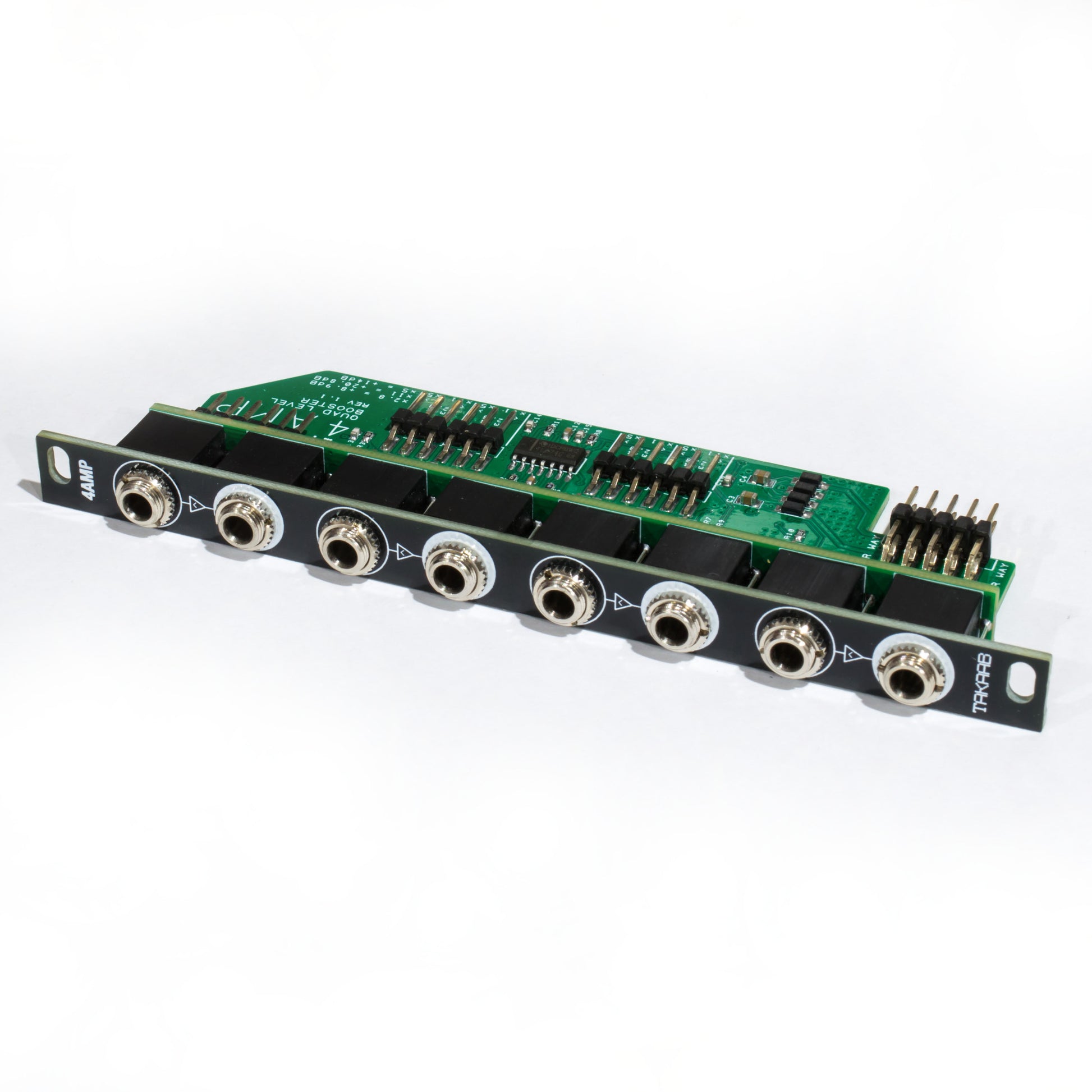Takaab 4AMP - Quad Level Booster / Preset Amplifier Eurorack Synthesizer Module, Top Angle View