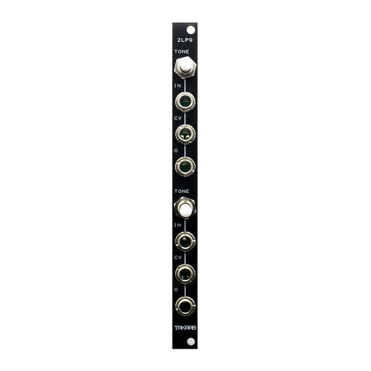 Takaab 2LPG - Dual Passive Low Pass Gate eurorack synthesizer module front panel view