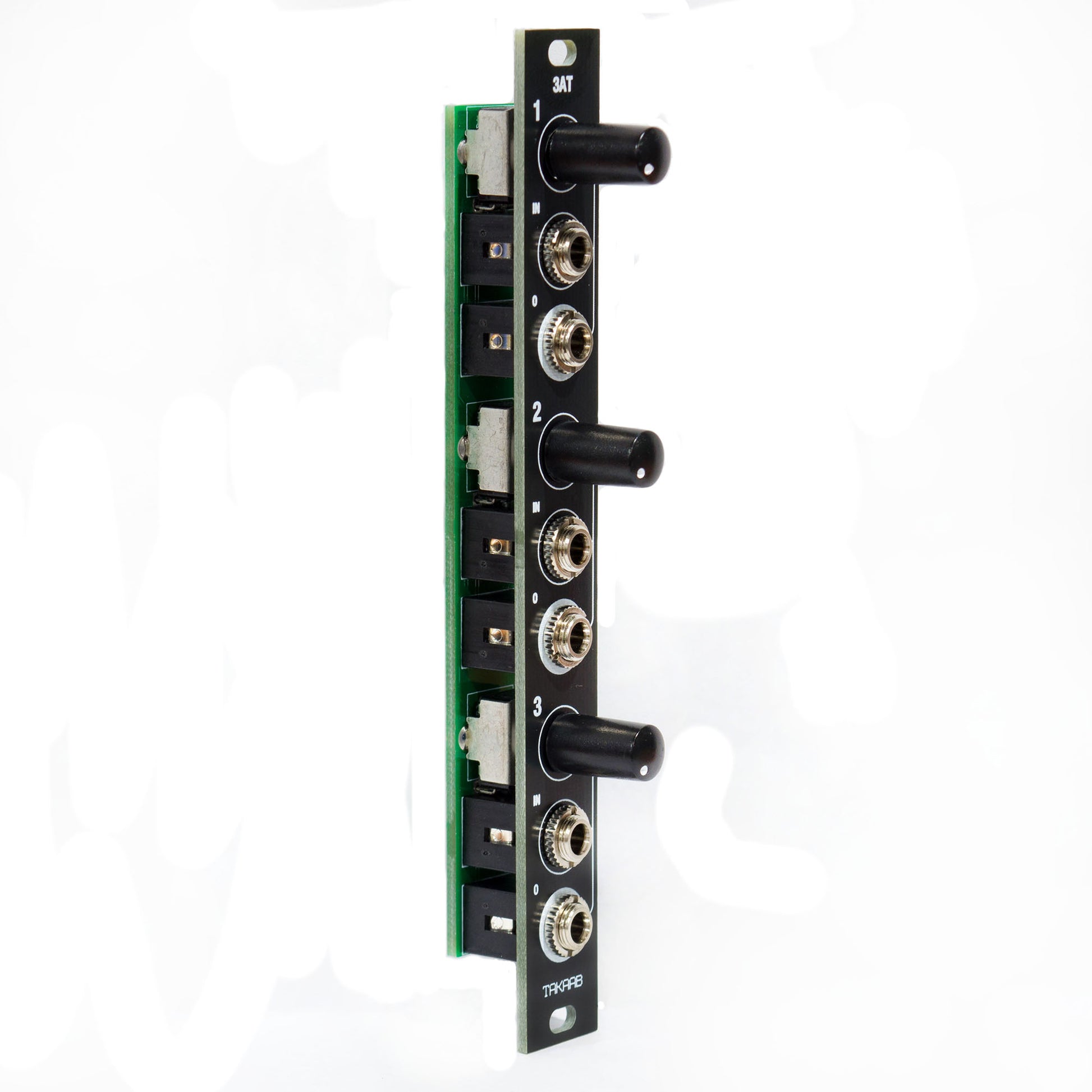 Takaab 3AT - Three Passive Attenuators Eurorack Synthesizer Module - Side view