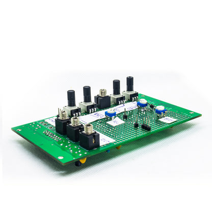 Eurorack Prototyping Board for modular synthesizer design. Populated front example