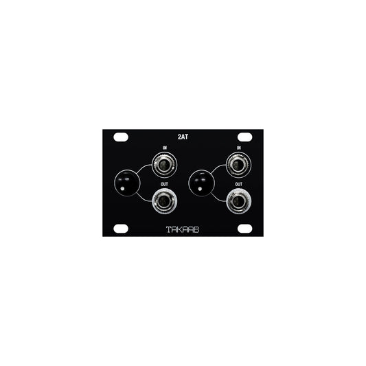 Takaab 2AT-1U - Dual Passive Attenuator for Eurorack Modular Synthesizers. Front panel view