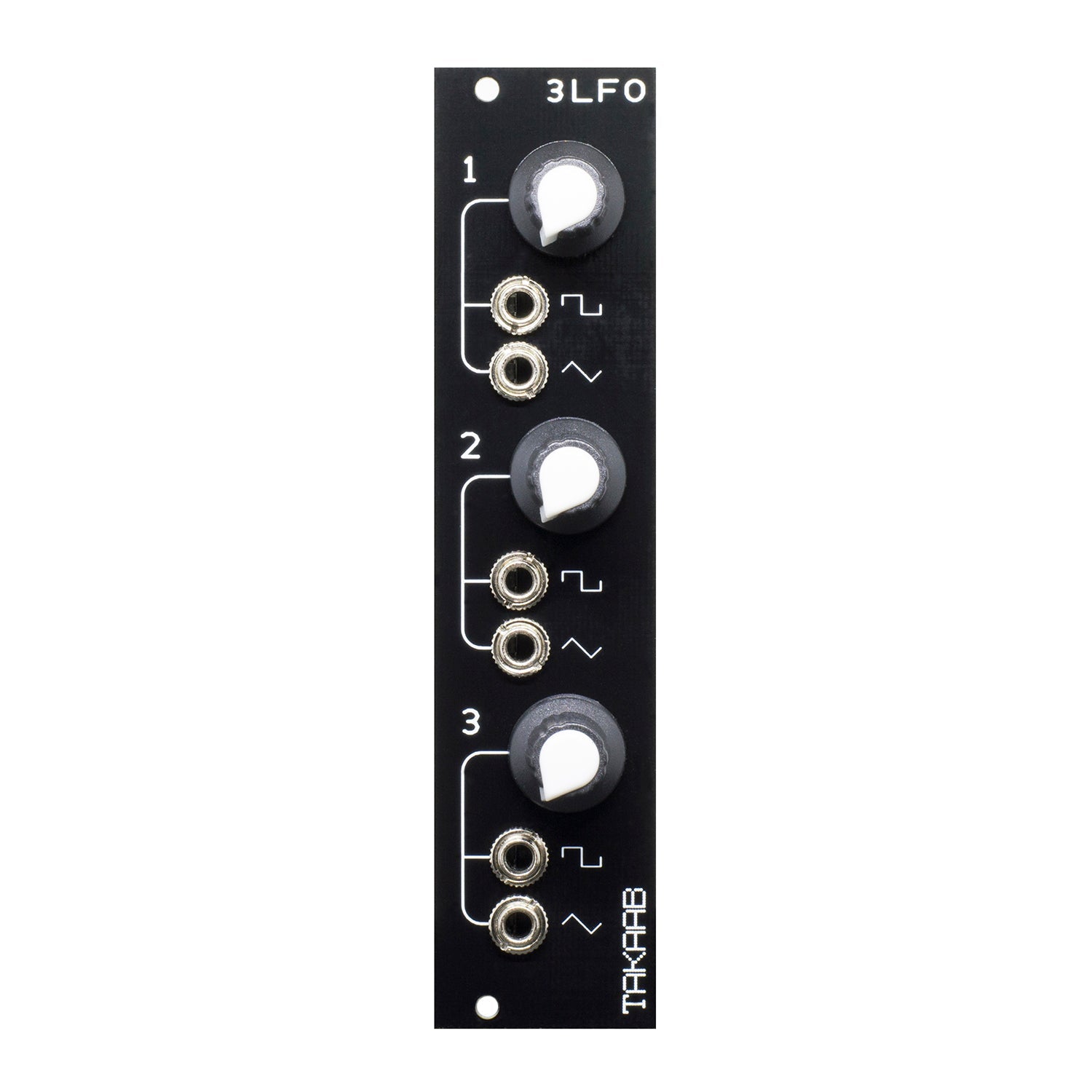 Takaab 3LFO - 3 Low Frequency Oscillators Eurorack Synthesizer Module - Front panel view