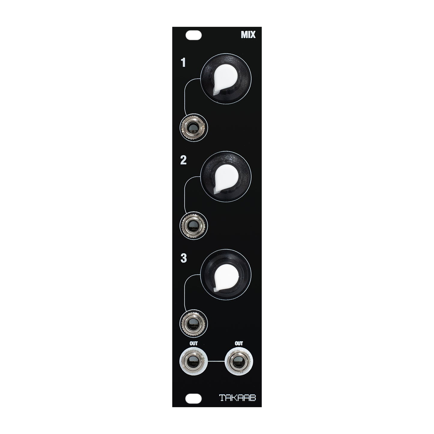 Takaab MIX v2 - Three Channel AC/DC Mixer - Front panel view